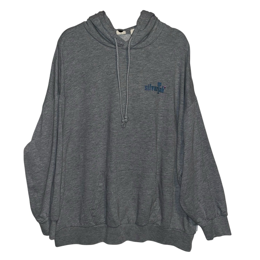 Levi's SilverTab Oversized Hoodie Gray Big Logo‎ Back Graphic L 90s Y2K Style
